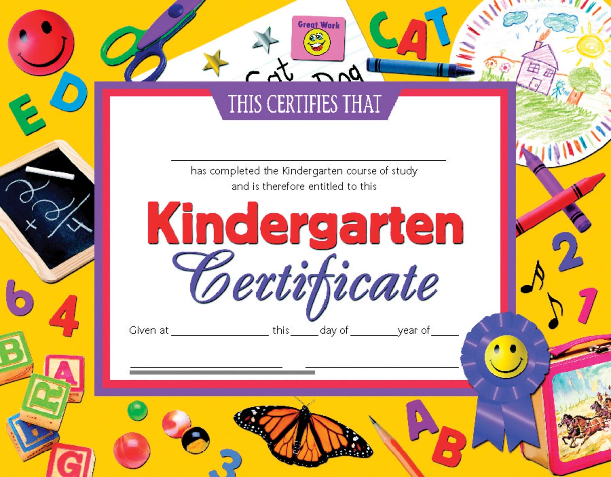 Hayes School Publishing Kindergarten Certificate, 8-1/2 X 11 In, Paper, Pack Of 30, (78301)