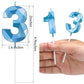 Nuanchu 13th Birthday Candles - Blue 3D Diamond Shape Wax Cake Topper, 4.9 Inch for Boys, Girls, Weddings & Anniversaries