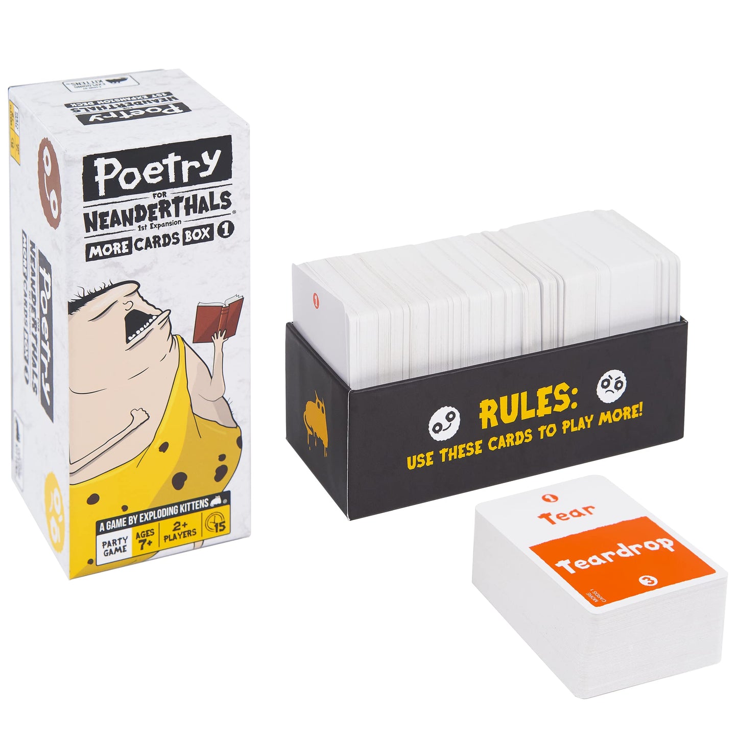 Exploding Kittens Poetry for Neanderthals Expansion Pack - 500 Double-Sided Cards, Cardstock, Multicolor, Ages 7+