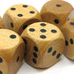Koplow Games Set of 6 D6 Large Jumbo 30mm Rounded Wood Dice - Wooden with Black Pips