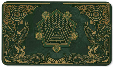 Paramint Emerald Phoenix (Stitched) - Mtg Playmat - Compatible With Magic The Gathering Playmat - Play Mtg, Yugioh, Tcg - Original Play Mat Art Designs & Accessories