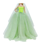 Bjdbus For 11.5 Inch Girl Doll Clothes, Green Trailing Wedding Dress With Veil Dinner Party Gown