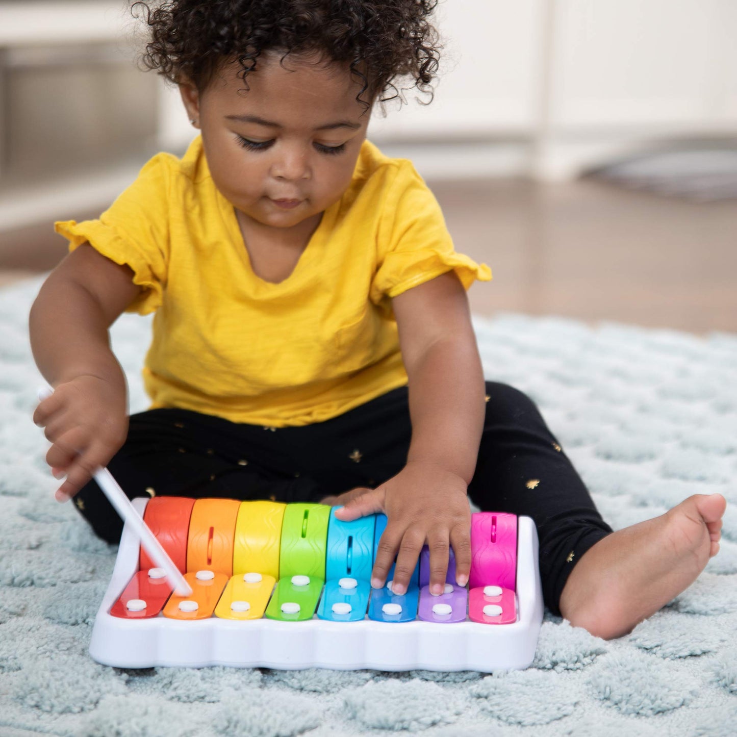 Fat Brain Toys Rock 'N Roller Piano - Musical Bells for Babies & Toddlers, Multicolor, Model FA281-1, Durable Plastic