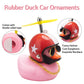 Wonuu Pink Duck Car Decorations - Rubber Duck Car Ornaments With Propeller Helmet Sunglasses & Gold Chain (Red Hat White Star)