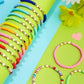 Sureio 24 Pcs Colorful Friendship Bracelets Letter Heart Smile Bracelets Surfer Bracelets Stretch Beaded Kids Bracelet for Girls