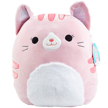 Squishmallow Large 16' Laura The Pink Cat - Officially Licensed Kellytoy Plush - Collectible Soft & Squishy Large Kitty Stuffed Animal Toy - Add To Your Squad - Gift For Kids, Girls & Boys - 16 Inch