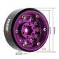 Injora 1.3'' Aluminium Beadlock Wheels For Trx4M Scx24 1/24 1/18 Rc Crawler Upgrade(Purple)