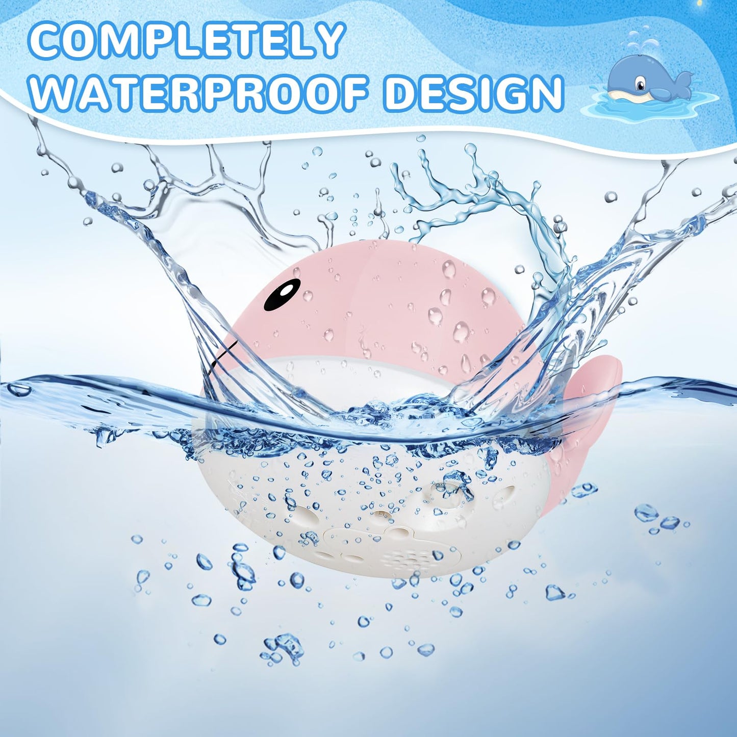 ?2025 Upgraded?Gigilli Baby Girl Whale Bath Toy - Easy Charging, Bath Toys For Kids Ages 1-3, Light Up Bath Fountain Toy 6-12-18 Months Toddlers Bath Toy Sprinkler Baby Valentines Birthday 1 2 3 Gifts