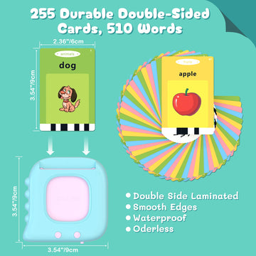 Nibour Toddler Toys Age 2 3 4 5 For Boys, 510 Sight Words Talking Flash Cards, Montessori Sensory Toys Educational Learning Toys