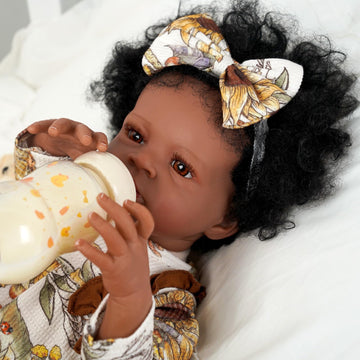 Babeside Black Baby Dolls Girl - 20 -Inch Lifelike Realistic Newborn Baby Dolls Real Life Baby With Clothes And Toy Gift For Kids Age 3+ - Megan