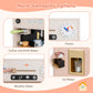 HONEY JOY Kids Kitchen Playset, Wooden Play Kitchen for Toddlers, Ice Maker & Coffee Maker, Stove, Faucet, Microwave, Large Stor