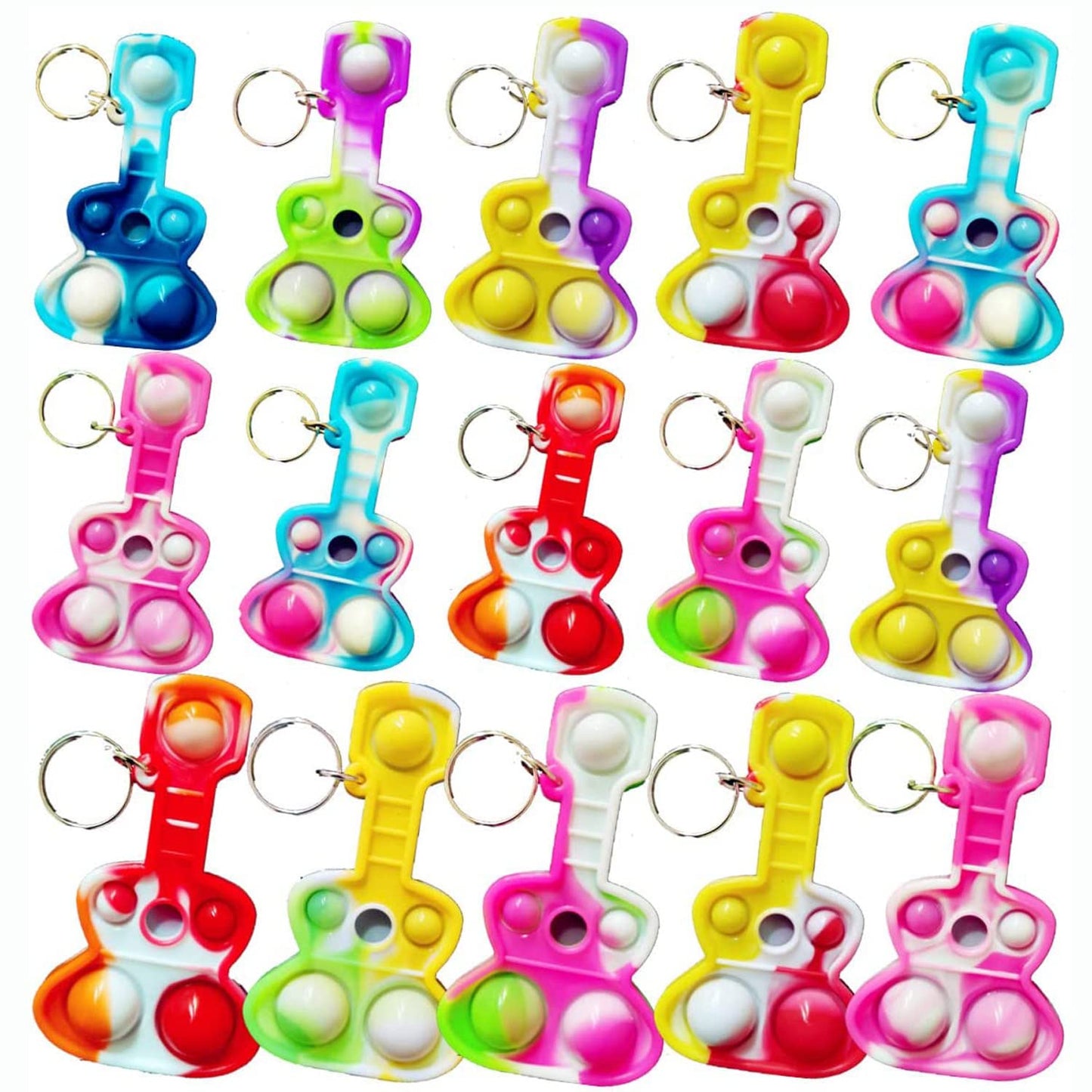 100 Packs Guitar Bulk Music Mini Pop Fidget Toys, Autism Special Needs Squeeze Sensory Party Favors Gift For Kids Adults, Classr