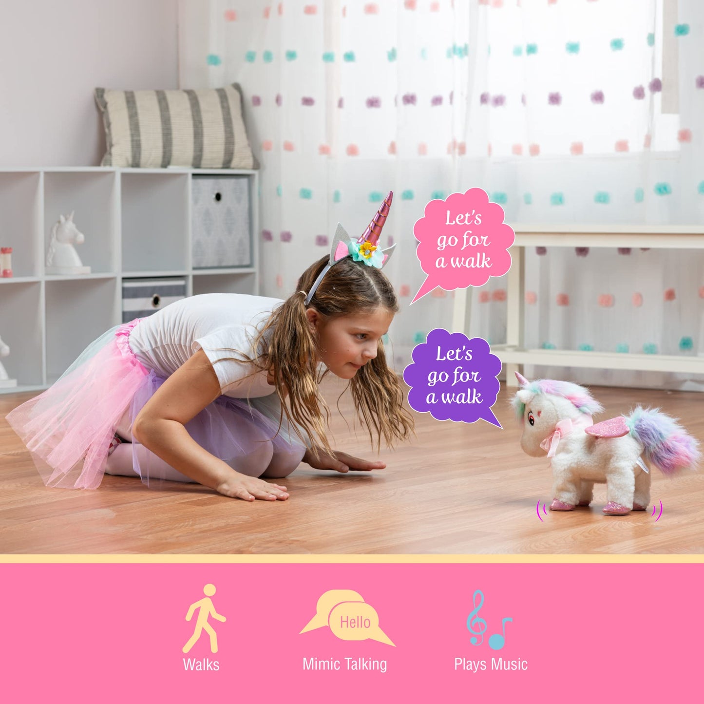Greenbo Unicorn Remote Control Toy for Girls, DIY Painting Kit, Multi-color, Ages 3-7