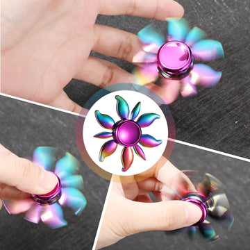 8 Pieces Rainbow Metal Spinner Cool Finger Spinners High Speed Hand Spinners Toys For Stress Anxiety Gift For Adults And Teens (Cool Style)