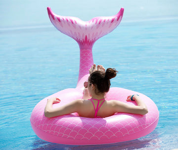 Jasonwell Giant Inflatable Mermaid Tail Pool Float With Fast Valves Summer Beach Swimming Pool Party Lounge Raft Decorations Toy