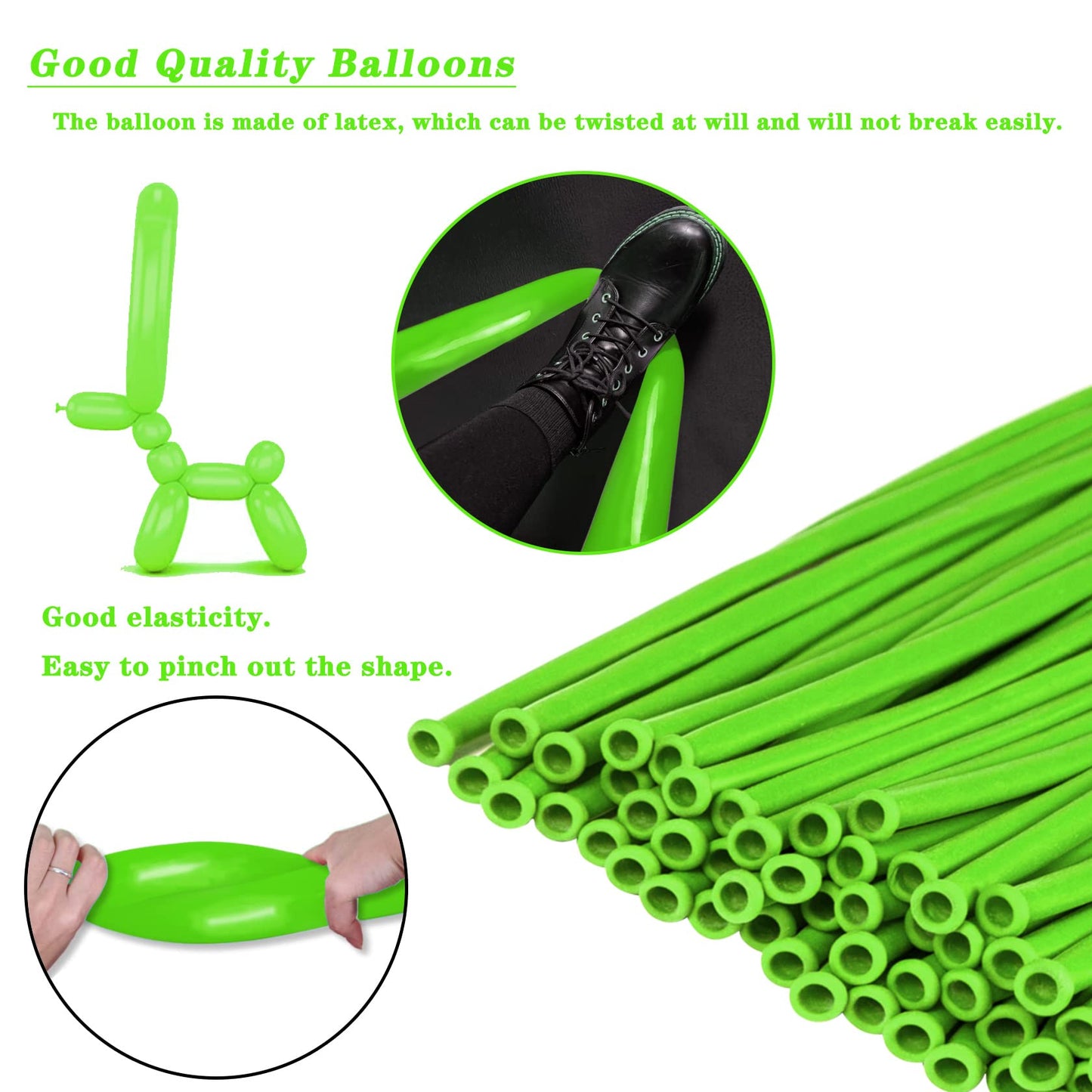 260 Long Balloons For Balloon Animals 100 Pack Thickening Latex Modeling Long Magic Balloons Twisting Diy Animal Balloon For Beg