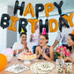 TONIFUL 16 Inch Black Orange Mylar Foil Birthday Balloons Banner Happy Birthday Balloon Letters for Adults & Girls Boys Kids Bir