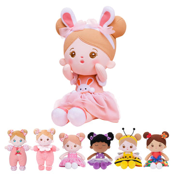 Ouozzz Soft Baby Doll For Girls - My First Baby Doll Birthday Gifts For Girls Plush Rag Dolls Bunny Pink Dress Toy For Toddlers Kids Infants 15'