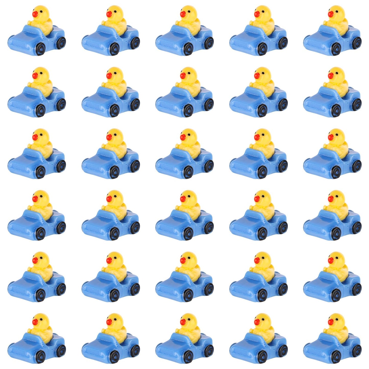 Tinoaly 30pcs Miniature Duck Figures  Whimsical Resin Mini Ducks in a Car  Dark Blue  1:12 Scale  mature-themed  Unisex  Ornament