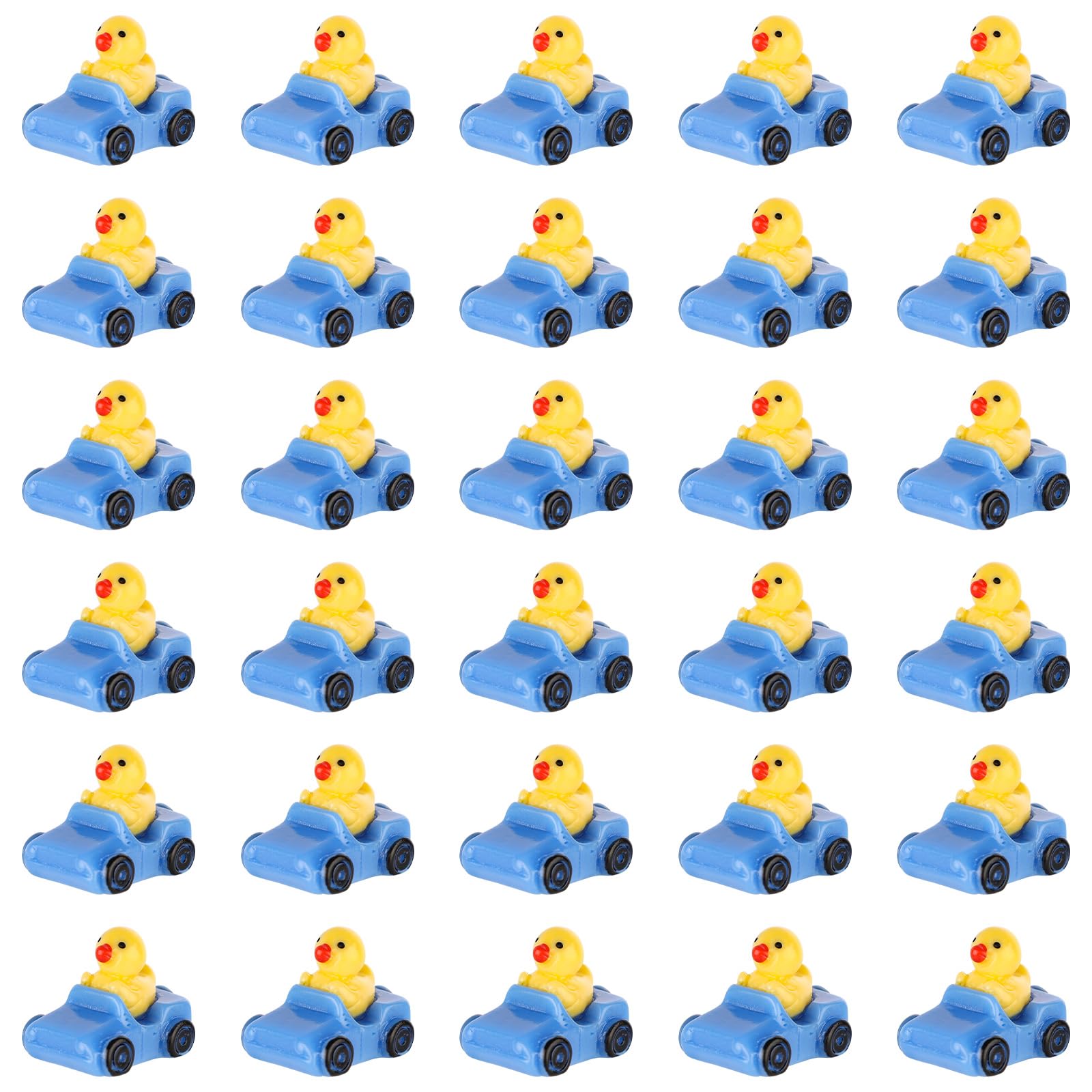 Tinoaly 30pcs Miniature Duck Figures  Whimsical Resin Mini Ducks in a Car  Dark Blue  1:12 Scale  mature-themed  Unisex  Ornament
