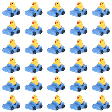 Tinoaly 30pcs Miniature Duck Figures  Whimsical Resin Mini Ducks in a Car  Dark Blue  1:12 Scale  mature-themed  Unisex  Ornament