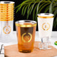 Datyiiha 100 Pieces Monogrammed Plastic Cups Gold Foil Letter K Disposable Cups 12 Oz Clear Initial Party Cups For Wedding Birth