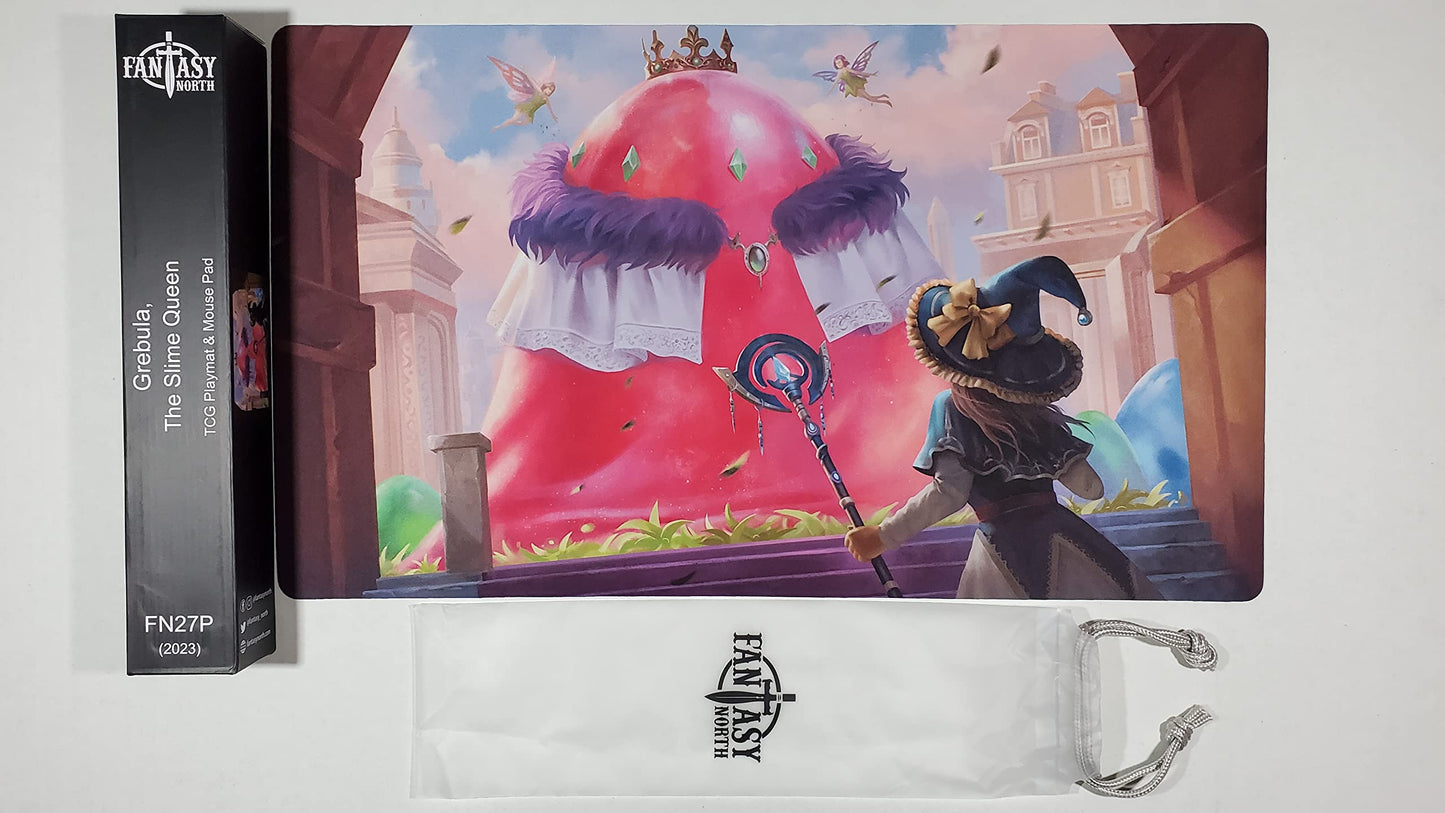Fantasy North - Grebula - The Slime Queen - Tcg Trading Card Game Playmat And Mouse Pad - 24 X 14 Inches - Perfect For Magic Mtg