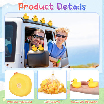 Leitee Rubber Ducks For Ducking You'Ve Been Ducked Mini Bulk Yellow Rubber Duckies For Bath Toys Birthday Game Pool Party Favors(72 Pcs,Text)