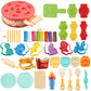 Color Dough Set Birthday Cake Color Dough Kitchen Creations Hamburger Maker Tools Kit For Kids Ages 4-8, Birthday Party Pretend