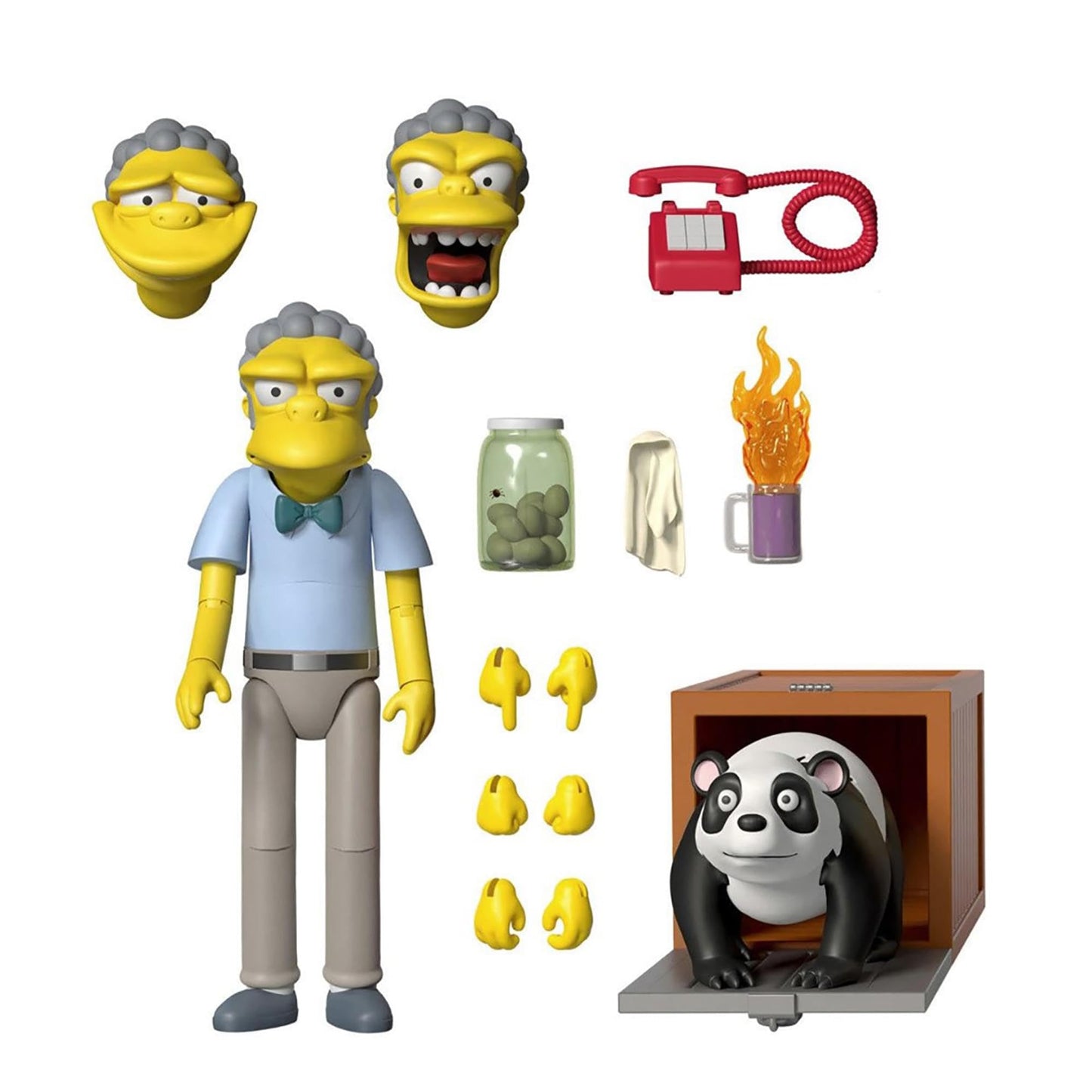 The Simpsons Ultimates Moe Action Figure - 7-Inch, Plastic, Multicolor, Model UL-SIMPW01-MOE-