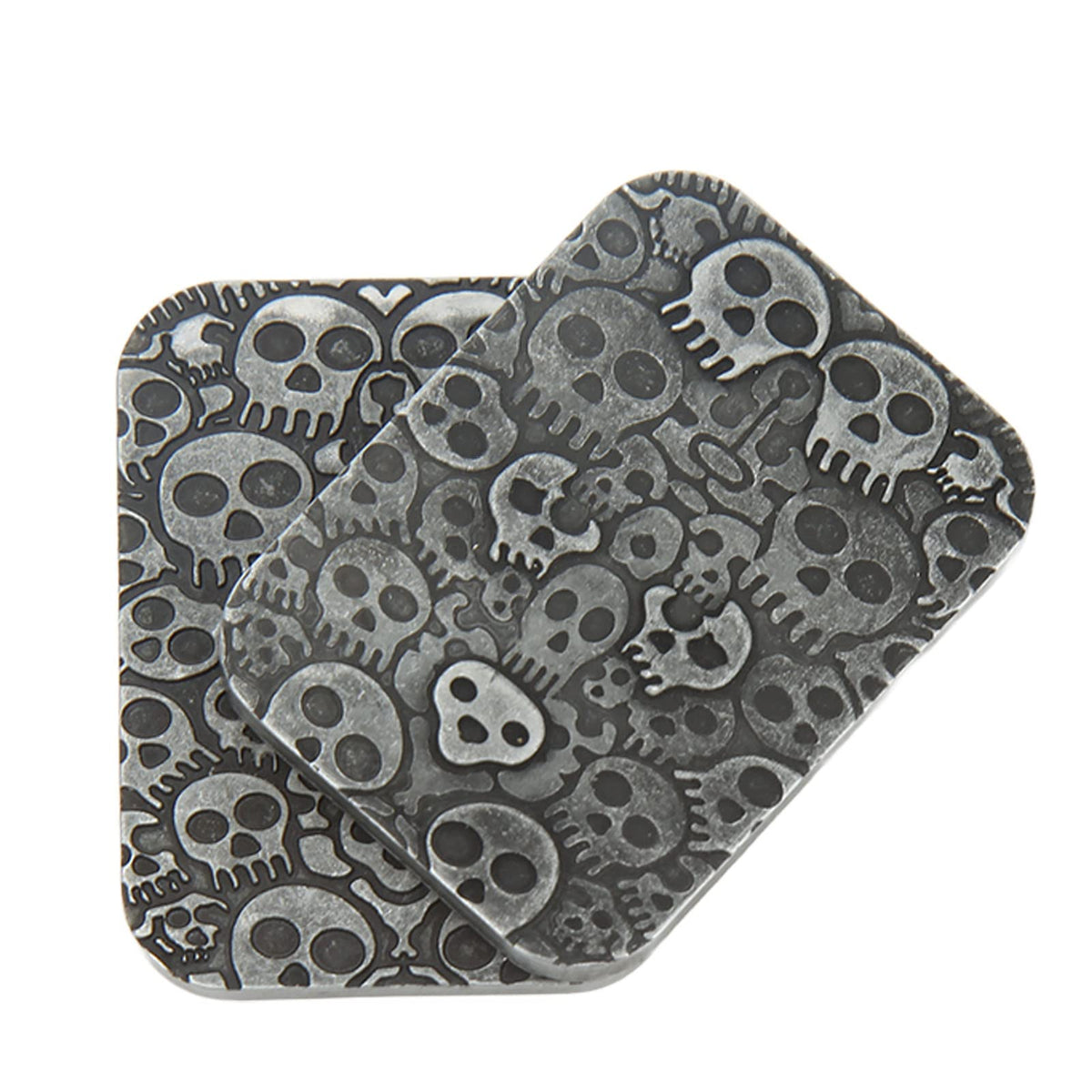 Elbme Fidget Haptic Coin, Portable Magnetic Skull Push Slider Edc Fidget Coins, Metal Fingertip Toys Adhd Autism Sensory Fidget 