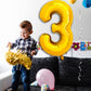 Pigetale 40 Inch Gold Large Numbers Balloons 0-9, Giant Jumbo Digit 3 Helium Balloons For 3Rd Girls Kids, Self Inflating Foil My