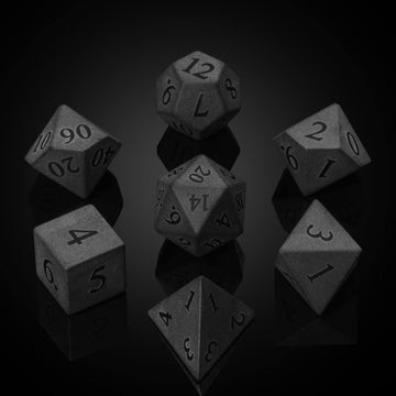 UDIXI Obsidian Dice Gemstone Dice Set 7PCS Stone DND Dice with Gift Case for Dungeons and Dragons MTG Role Playing Game and Othe