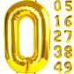 Gold Jumbo Helium Number Balloon 40 Inch, Giant Foil Golden Number 0 Birthday Balloons, Large Numbers 10 20 30 40 50 60 70 80 90
