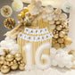 Sweet 16 Birthday Decorations, White And Gold 16Th Birthday Decorations For Girls Boy 16Th Happy Birthday Banner Tablecloth Frin