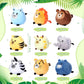 Skylety 9 Pcs Mini Plush Stuffed Animals Bulk 3.15 Inch Cute Soft Decompress Animals Plush Toys For Baby Shower Birthday Party Gifts Classroom Prizes Easter Basket Stuffers(Forest Animals)