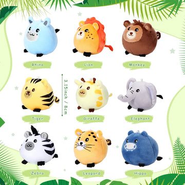 Skylety 9 Pcs Mini Plush Stuffed Animals Bulk 3.15 Inch Cute Soft Decompress Animals Plush Toys For Baby Shower Birthday Party Gifts Classroom Prizes Easter Basket Stuffers(Forest Animals)