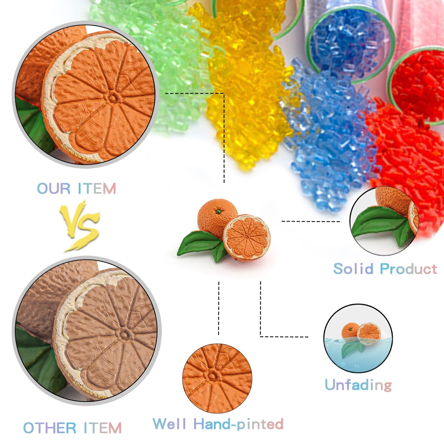 LC JoyCre Toy Trees, Plastic Play Trees, Vegetables and Fruits for Toddlers, School Projects, Kids Learning, Realistic Food Figu