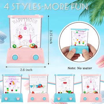 Gejoy 4 Pieces Water Games Handheld Valentines Day Gifts For Kids Mini Waterful Ring Toss Retro Pastime Toys Car Games Birthday Party Favor For Classroom Kids Adults Gifts(Elegant Style)