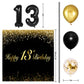 Happy 13Th Birthday Balloons Black Set Decor - Cheers To 13 Years Old Party Theme Garland Banner Backdrop Decorations For Boy An