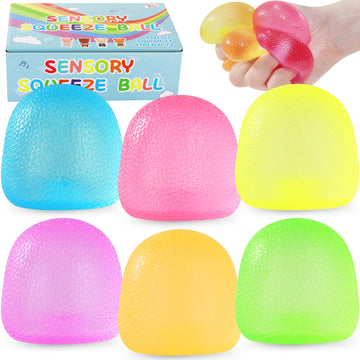 Fidget Toys Squishy 6Pack, Stress Cube Squishies Anxiety Stress Relief, Ice Squishy Stress Cube Sugar Balls, Sensory Toys for Ki