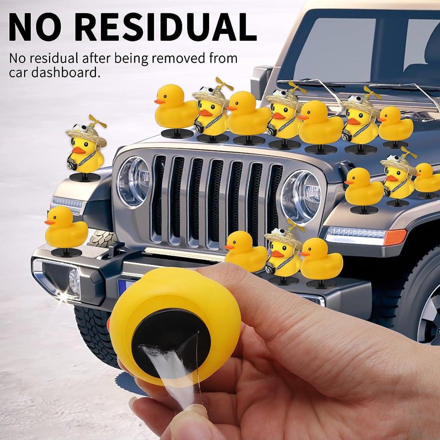 Yibeico 20Pcs Duck Plug, Rubber Duck Mount, Flock Locker Rubber Duck Holder Dashboard For Jeep Dash & Fixed Display, Gift For Je