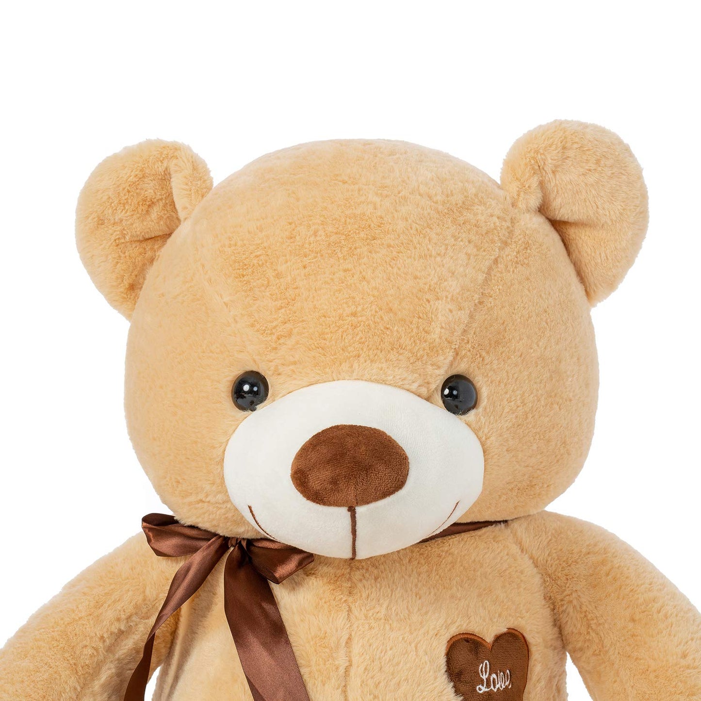 Yunnasi Big Teddy Bear Stuffed Animal 31.5 Inch Giant Large Plush Soft Toy With Love Heart For Kids Girlfriend Light Brown