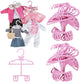 Dress Along Dolly Pink Full-Outfit Hanger 24Pk For American 18' Doll Clothes- Hold Your Tops & Bottoms Together Including Dresses, Pants, Shirts, Skirts, & Accessories- Perfect Girl Gift Set