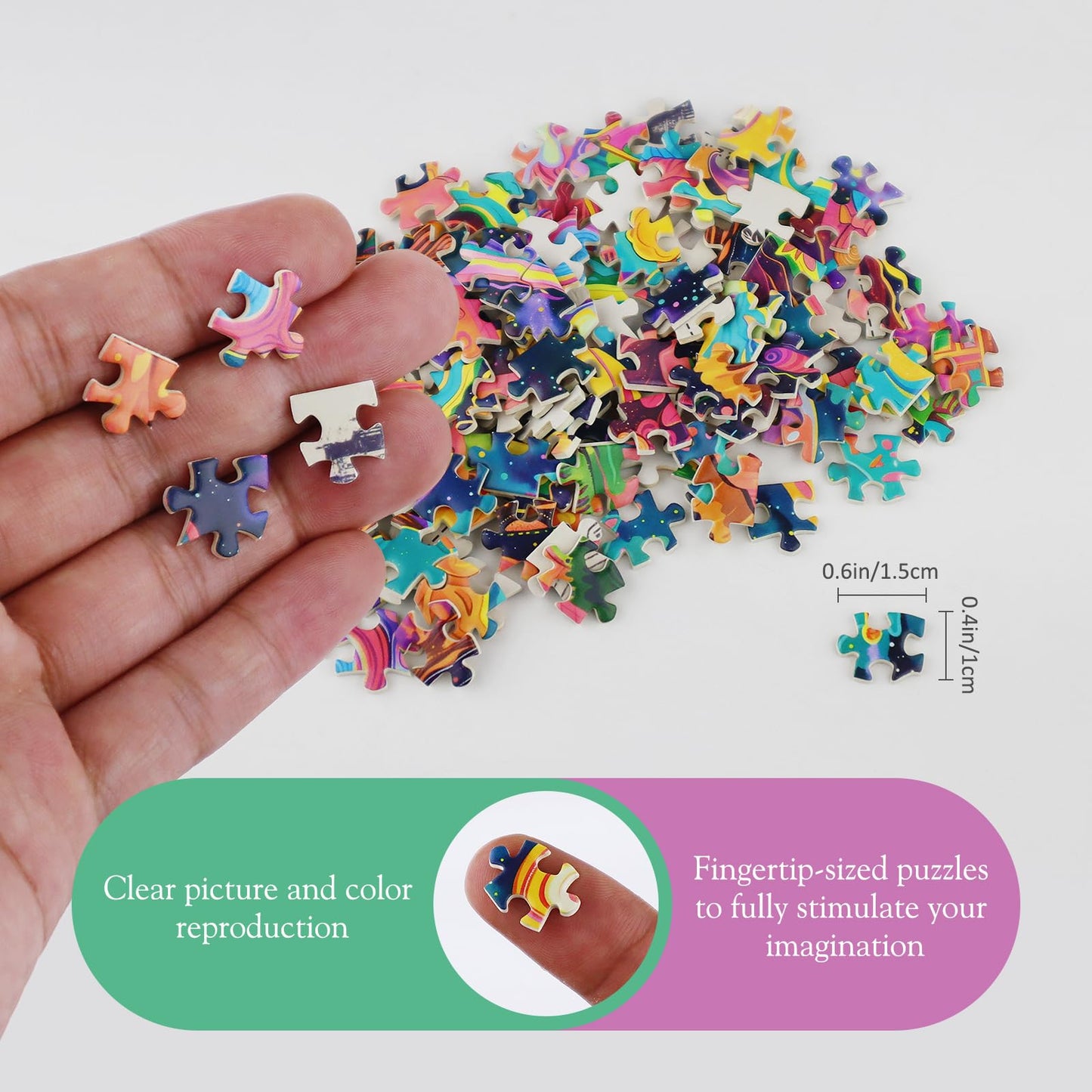 Misitu Small Jigsaw Puzzles For Adults Challenging Puzzle Small Puzzles Mini Jigsaw Puzzles 150 Pieces Micro Tiny Puzzels Art Puzzles Travel Puzzles Astronauts 6 X 4 Inches, 4 Packs