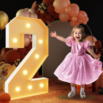 Imprsv 3Ft Light Up Numbers, Marquee Numbers For 2Nd 21St Birthday Decorations Anniversary Party Decor, Mosaic Numbers For Ballo