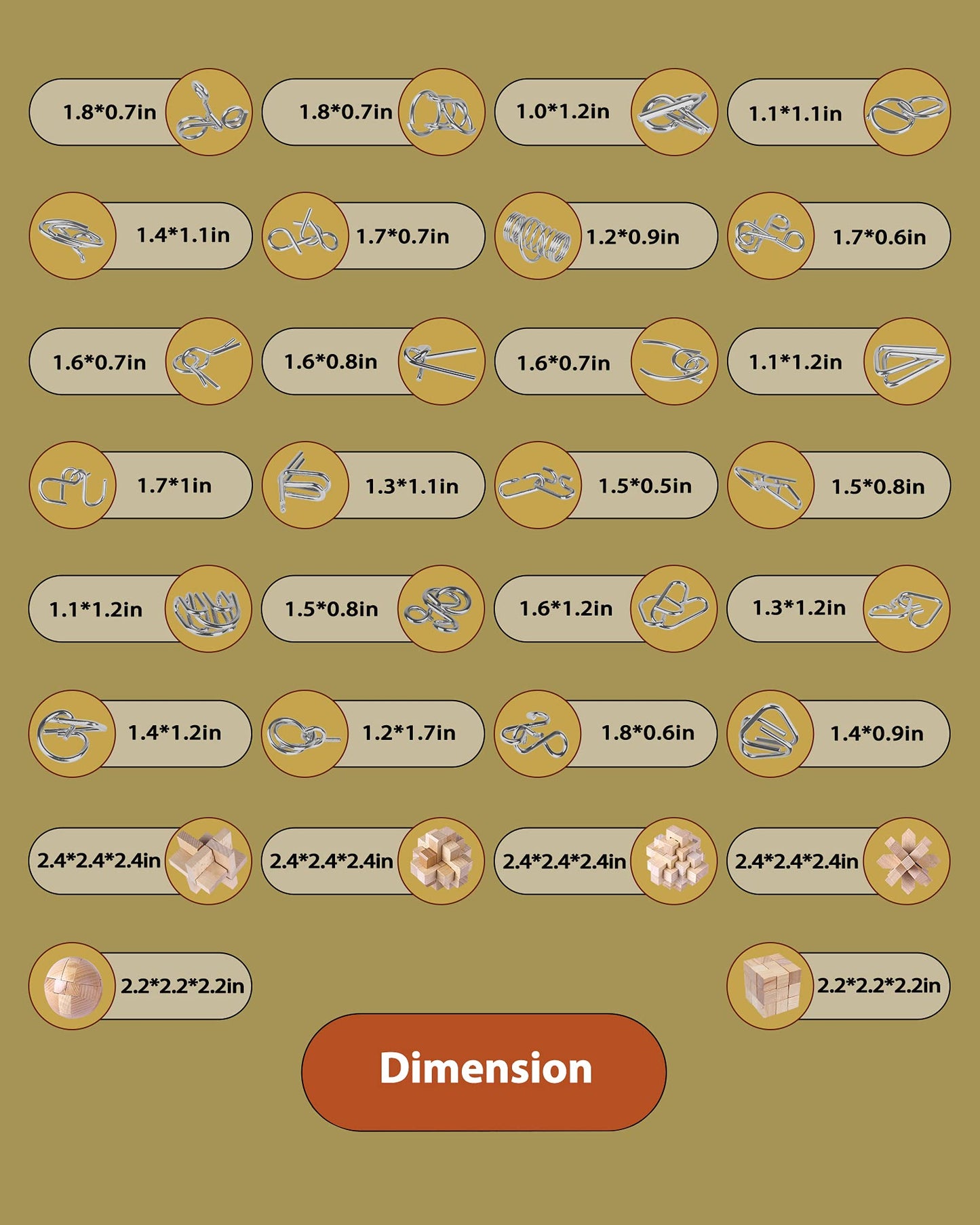 RLYLF 30Pcs Brain Teaser Puzzles for Puzzle Games Educational Toys Mind Puzzles Wooden and Metal Puzzles 3D Puzzles Unlock Interlock IQ Puzzles Box