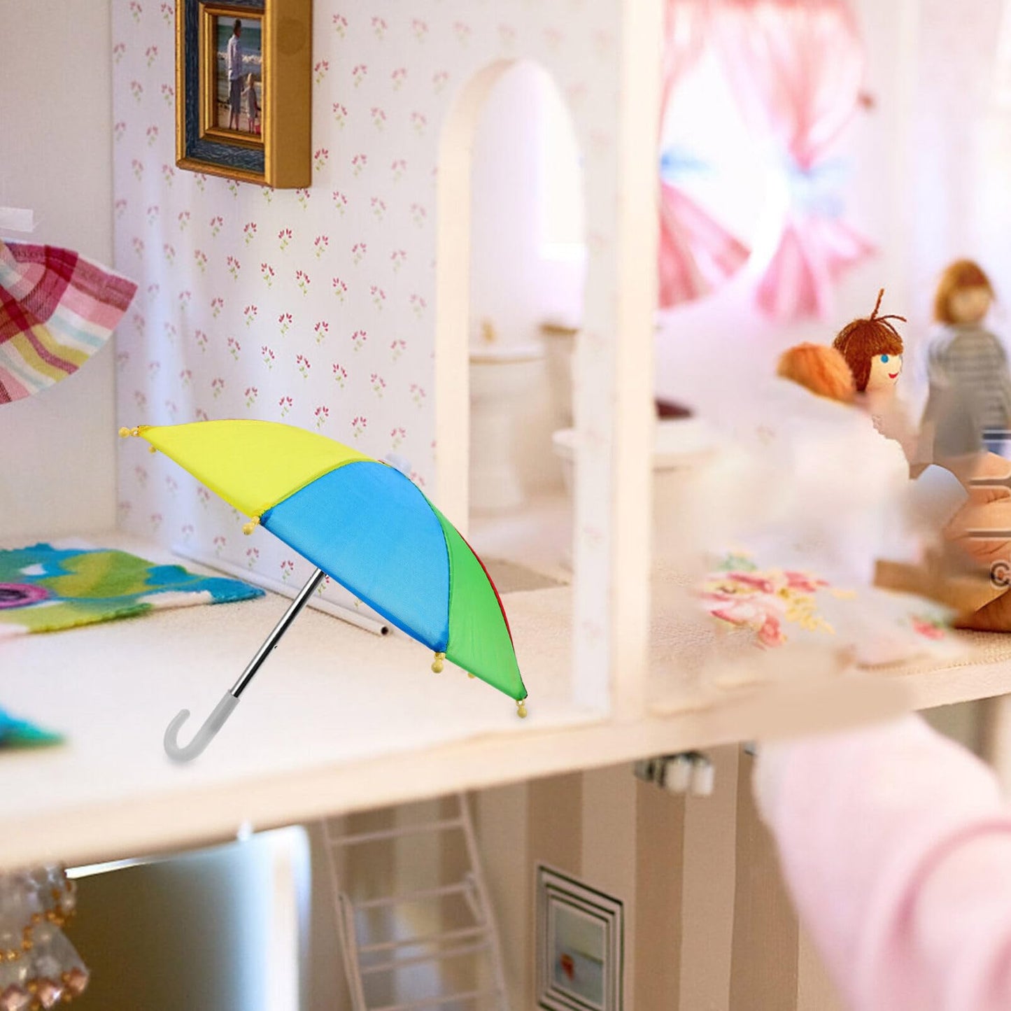 2 Pcs Mini Umbrella Toys Doll Toys Rainy Umbrella Miniature Umbrella Model Umbrella Hanging Decoration For Photo Props Supplies