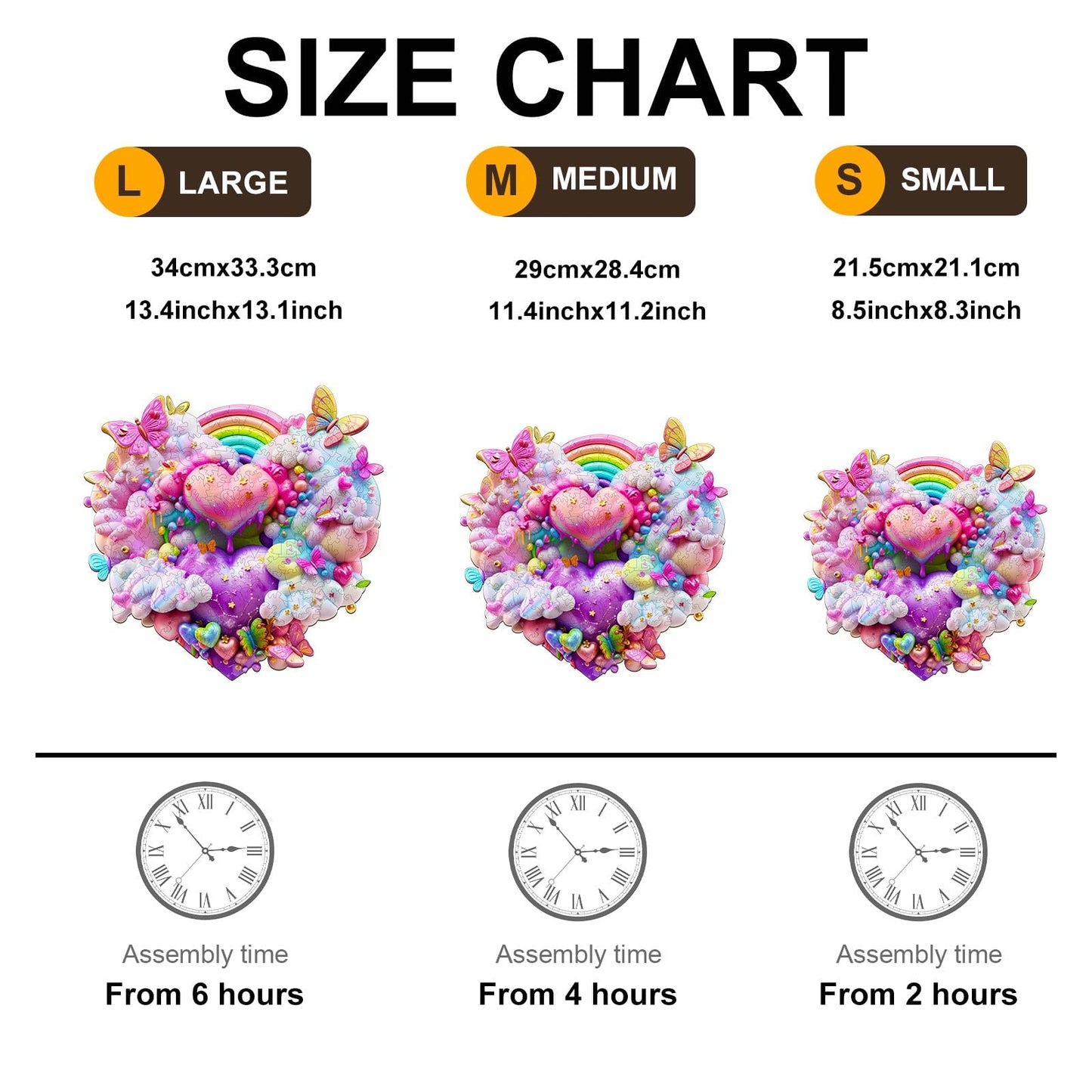 Valentines Day Gifts-Wooden Puzzles For Adults, Wooden Jigsaw Puzzles For Adults, Rainbow Cloud Unique Shaped Wood Puzzles Adult