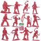Lynkaye 60 Pcs Various Pose Cowboy Indian Toy Figunes For Kids Children Birthday,Native American Figures, Wild West Cowboy Miniature Kit 144 Ct 2Inch - 3Inch (Red)